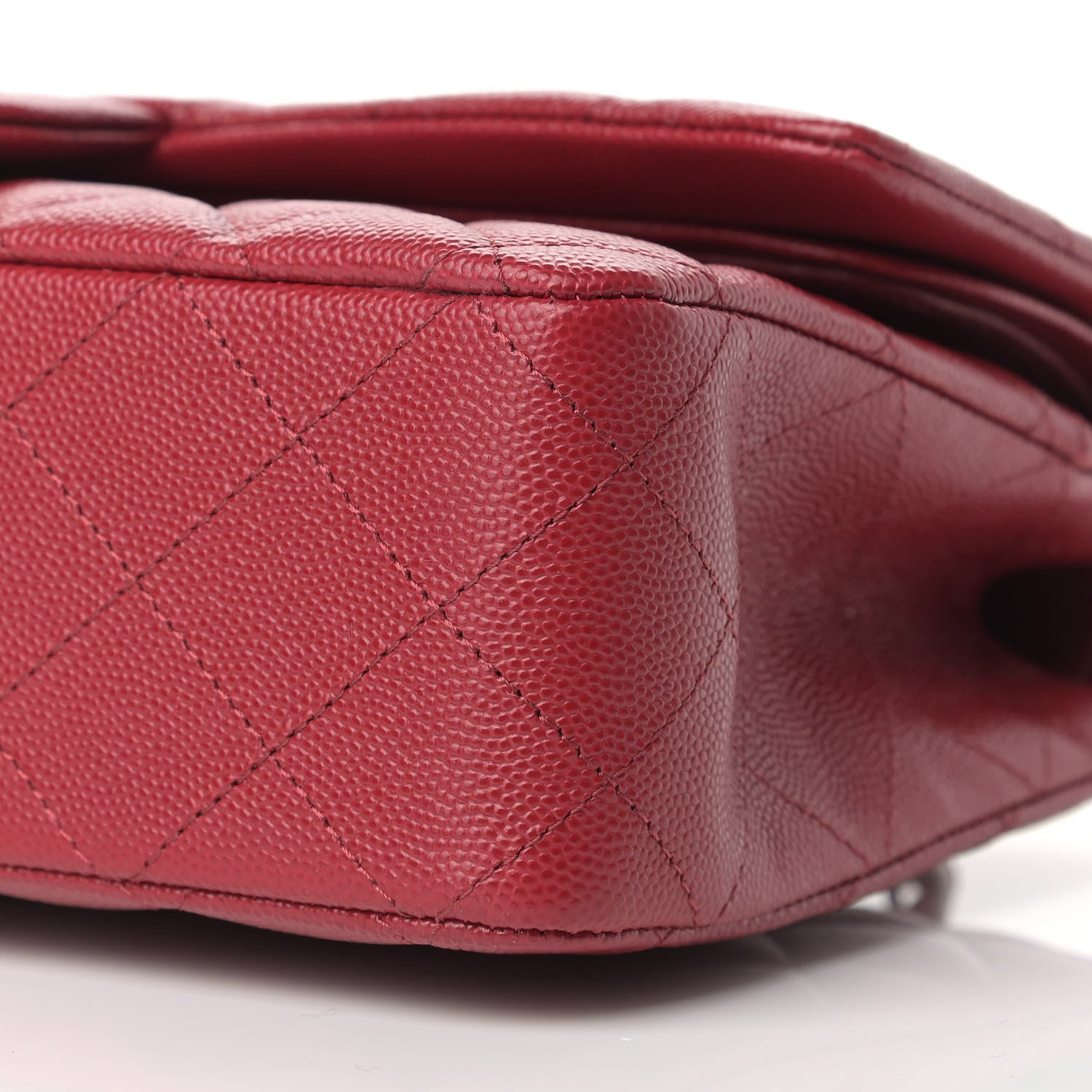 Chanel Caviar Quilted Medium Double Flap Dark Red 9 of 9