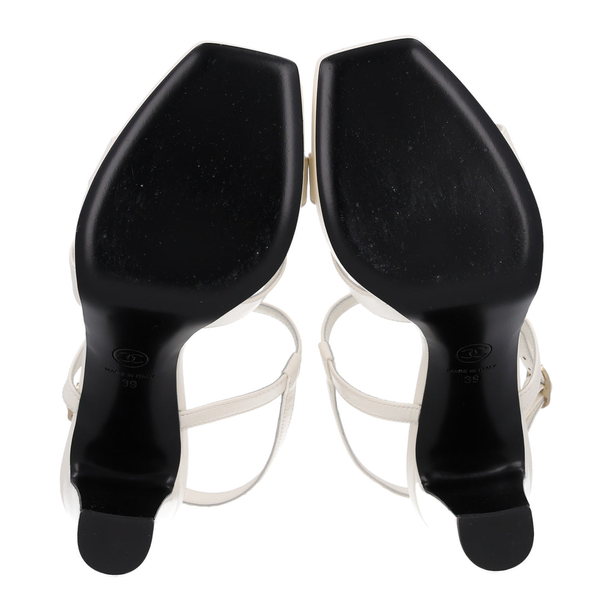 Lambskin Logo Platform Sandals 39 Black