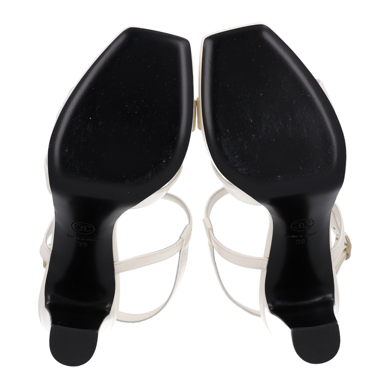 Chanel Lambskin Logo Platform Sandals 39 Black 8 of 10