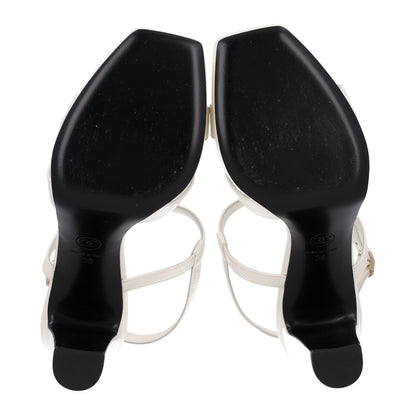 Chanel Lambskin Logo Platform Sandals 39 Black 8 of 10