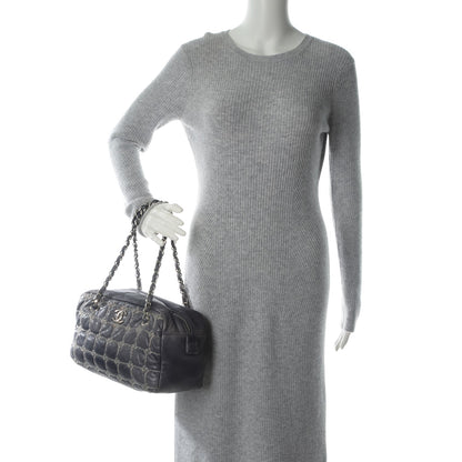 Chanel Lambskin Tweed Double Stitch Bowler Grey 2 of 10