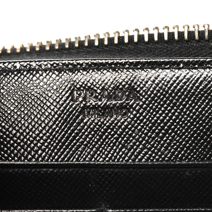 Prada Saffiano Metal Zip Around Wallet Black 6 of 7