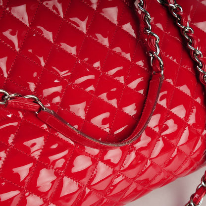 Chanel Patent Quilted Large Just Mademoiselle Bowling Bag Red 10 of 10