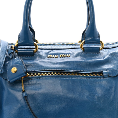 Miu Miu Vitello Shine Zip Tote Oceano 7 of 11