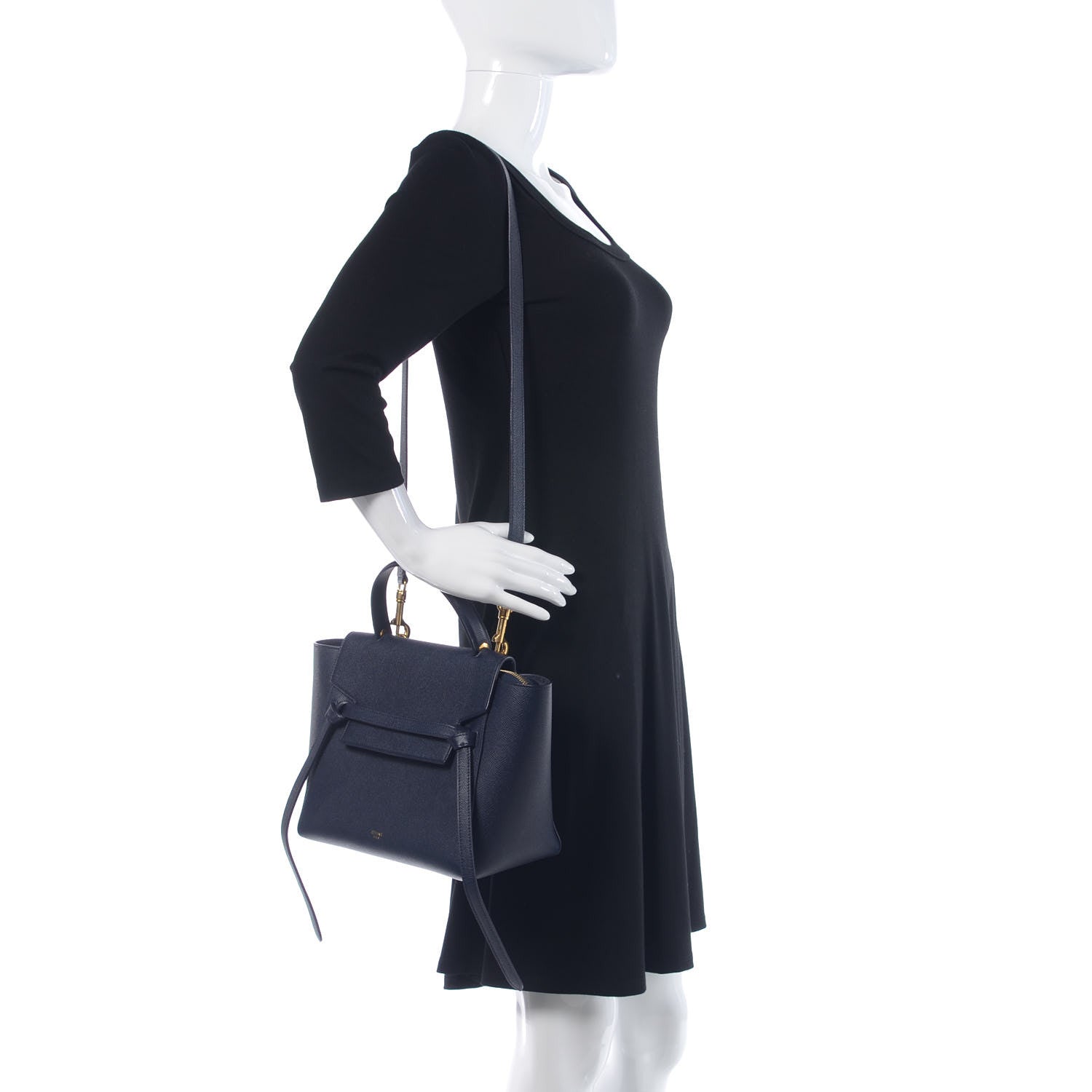 Celine Baby Grained Calfskin Micro Belt Bag Steel Blue 2 of 10