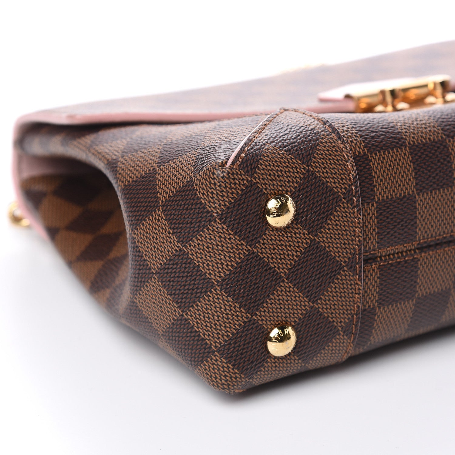 Louis Vuitton Damier Ebene Caissa Clutch Rose Ballerine 7 of 9