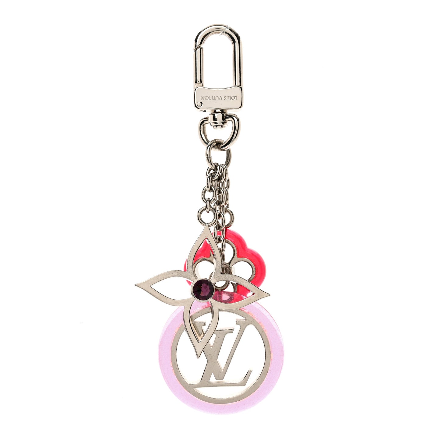 Colorline Bag Charm Key Holder Pink Glitter