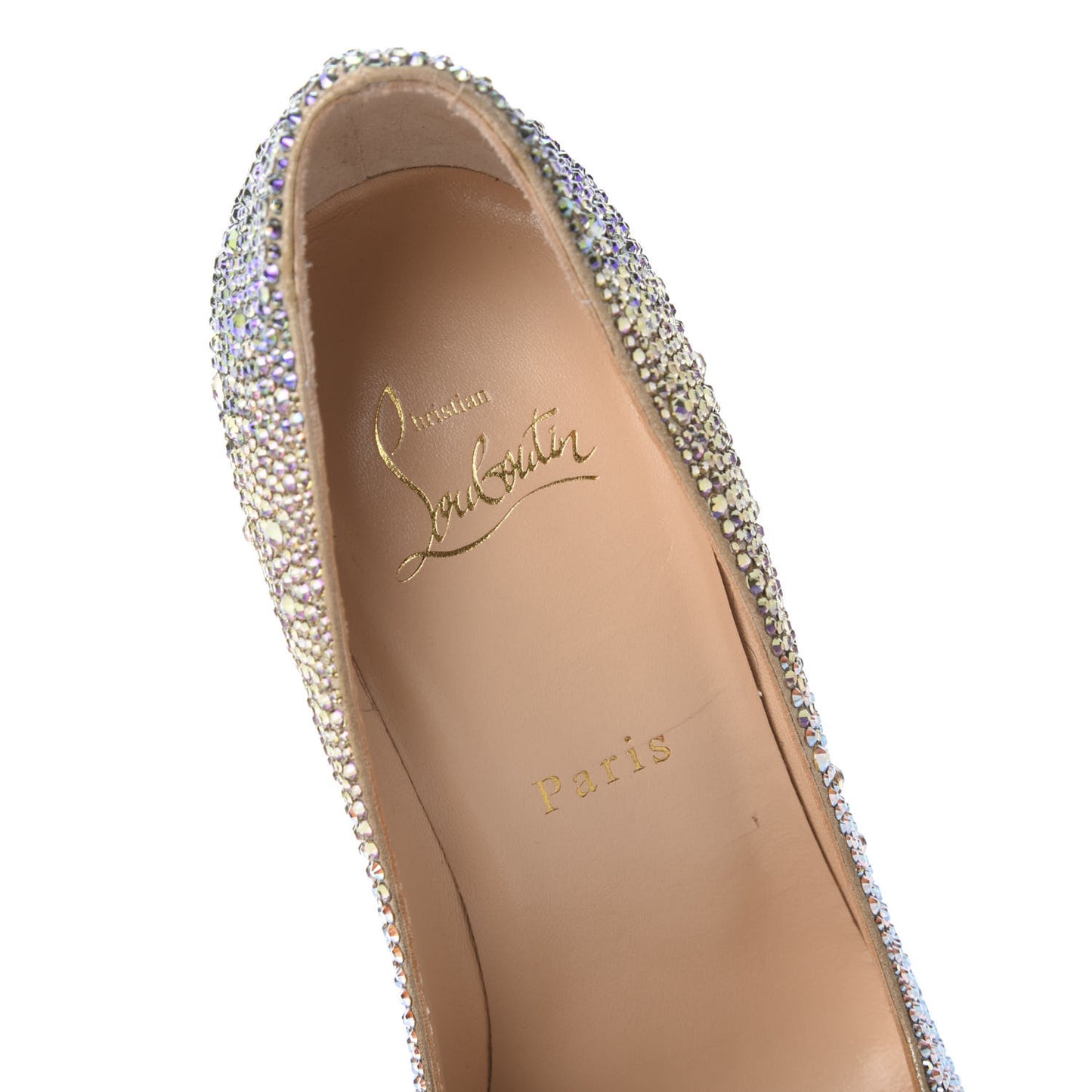 Suede Metallic Strass Degrade Eloise 100 Pumps 37 Platine