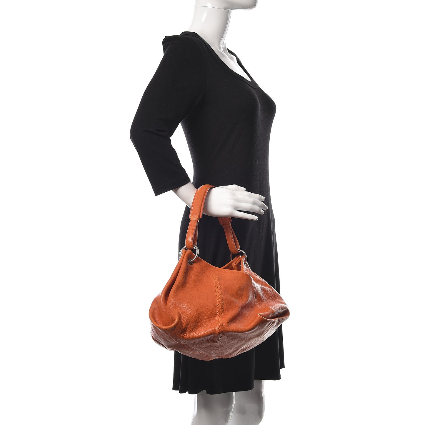 Nappa Intrecciato Aquilone Fortune Cookie Hobo Orange