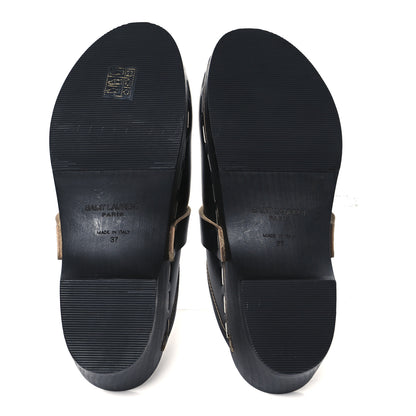 Saint Laurent Smooth Calfskin Le Maillon Clogs 37 Black 6 of 9