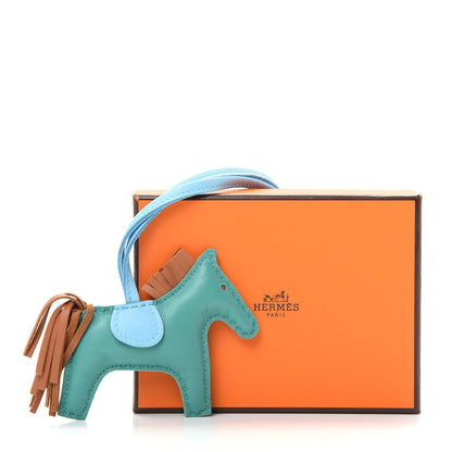 Hermes Milo Lambskin Grigri Rodeo Horse Bag Charm PM Vert Verone Gold Celeste 4 of 4