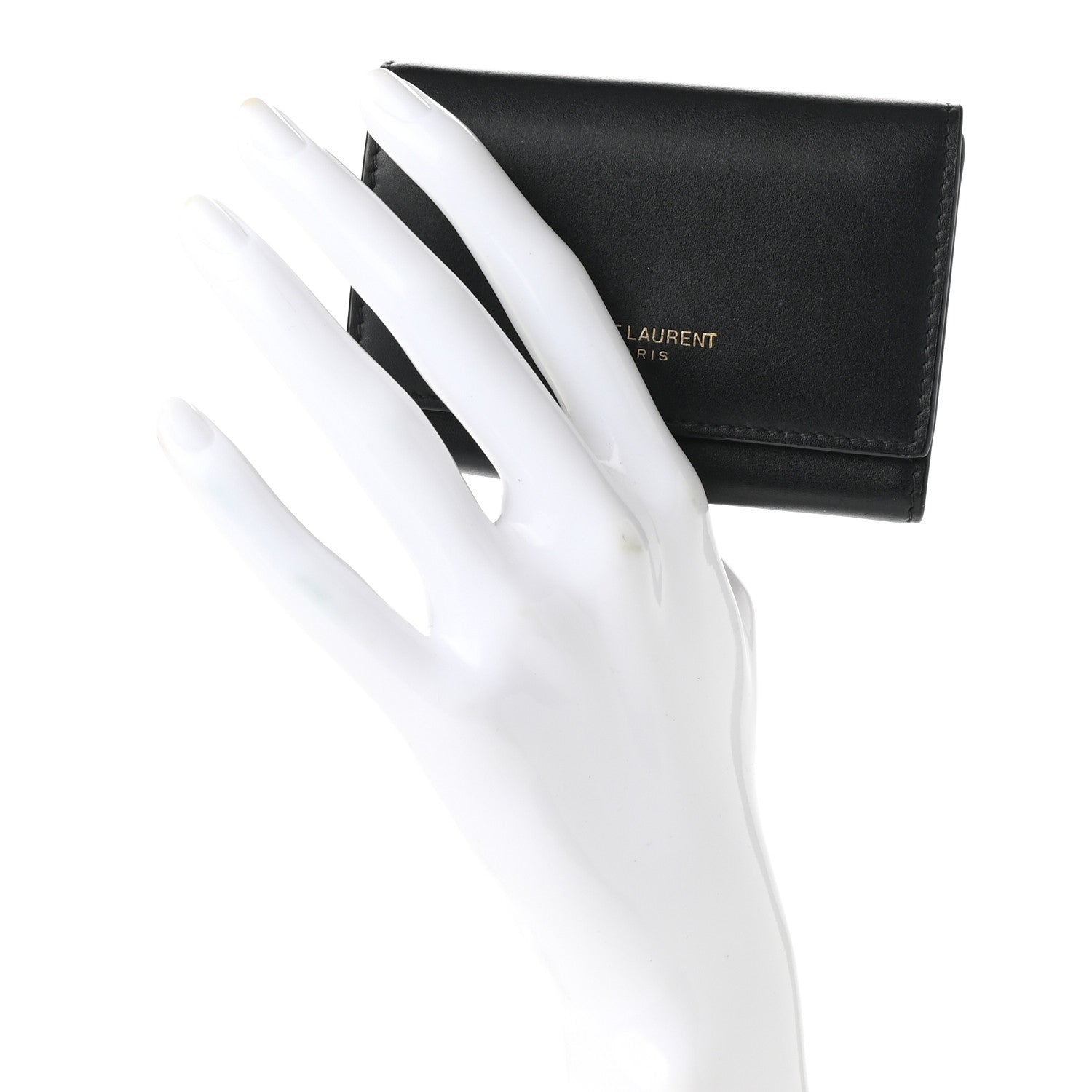 Saint Laurent Calfskin Key Holder Pouch Black 2 of 7