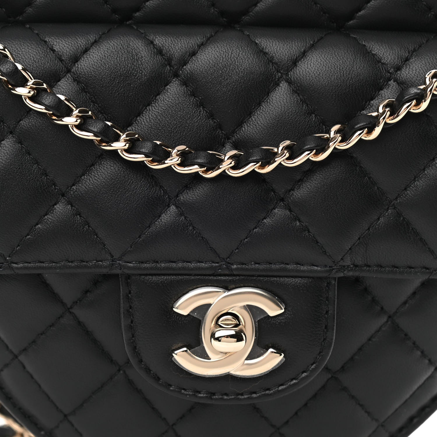 Chanel Lambskin Quilted CC In Love Heart Bag Black 8 of 11