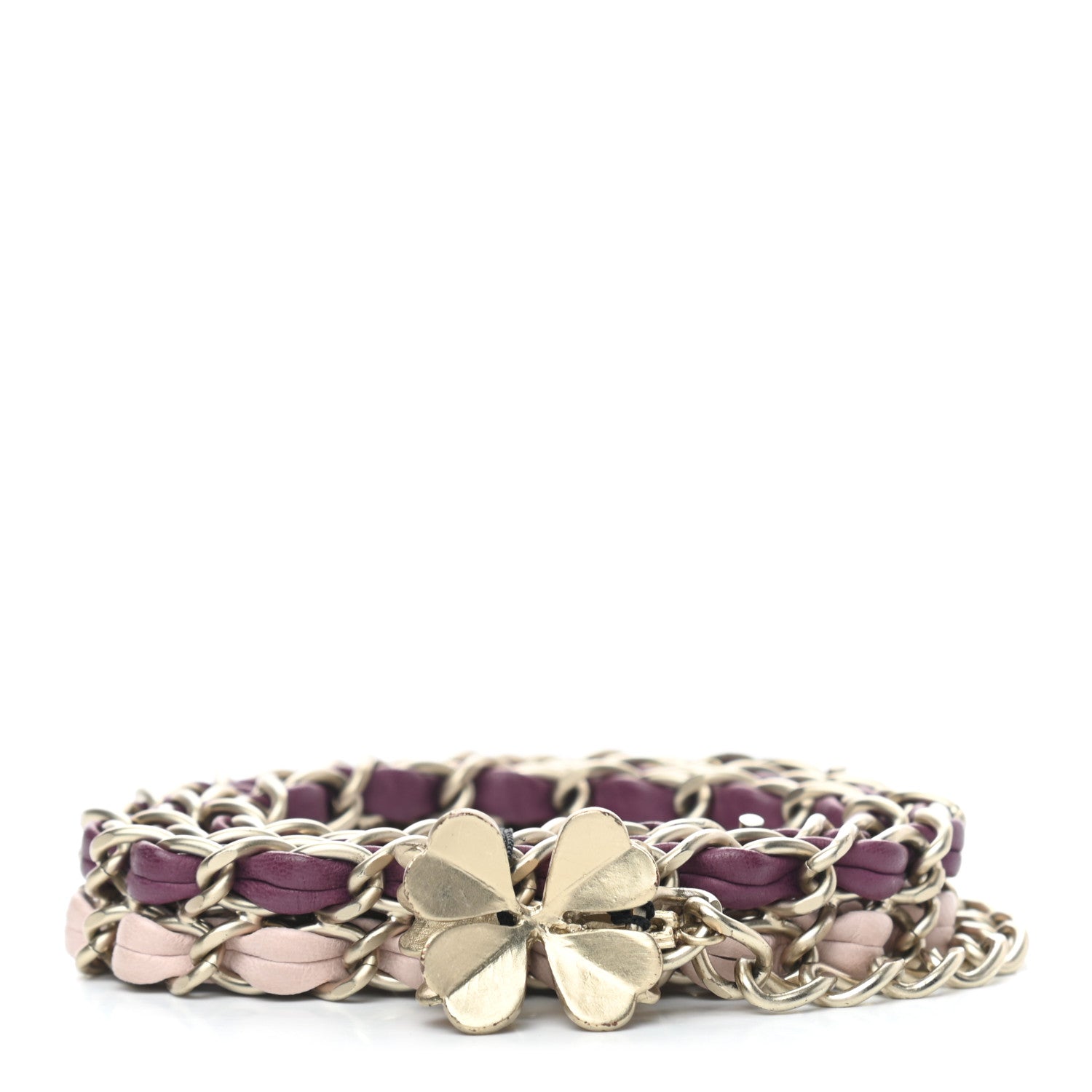 Chanel Lambskin Chain CC Clover Belt Gold Purple Pink 1 of 4
