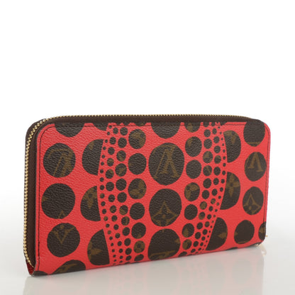 Louis Vuitton Monogram Kusama Pumpkin Dots Zippy Wallet Red 3 of 7