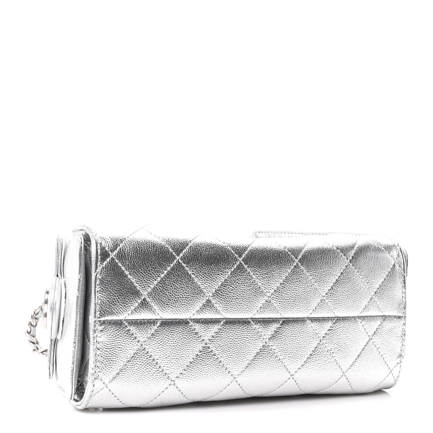 Chanel Metallic Caviar Quilted Mini Chanel 25 Handbag Silver 4 of 11