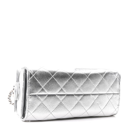 Chanel Metallic Caviar Quilted Mini Chanel 25 Handbag Silver 4 of 11