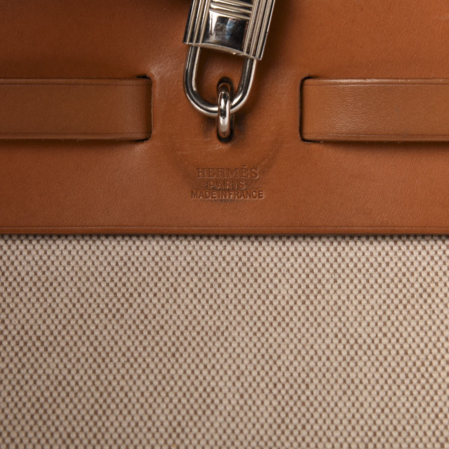 Hermes Toile Vache Calfskin Herbag 39 MM Natural 10 of 12