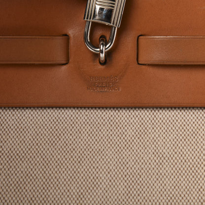 Hermes Toile Vache Calfskin Herbag 39 MM Natural 10 of 12