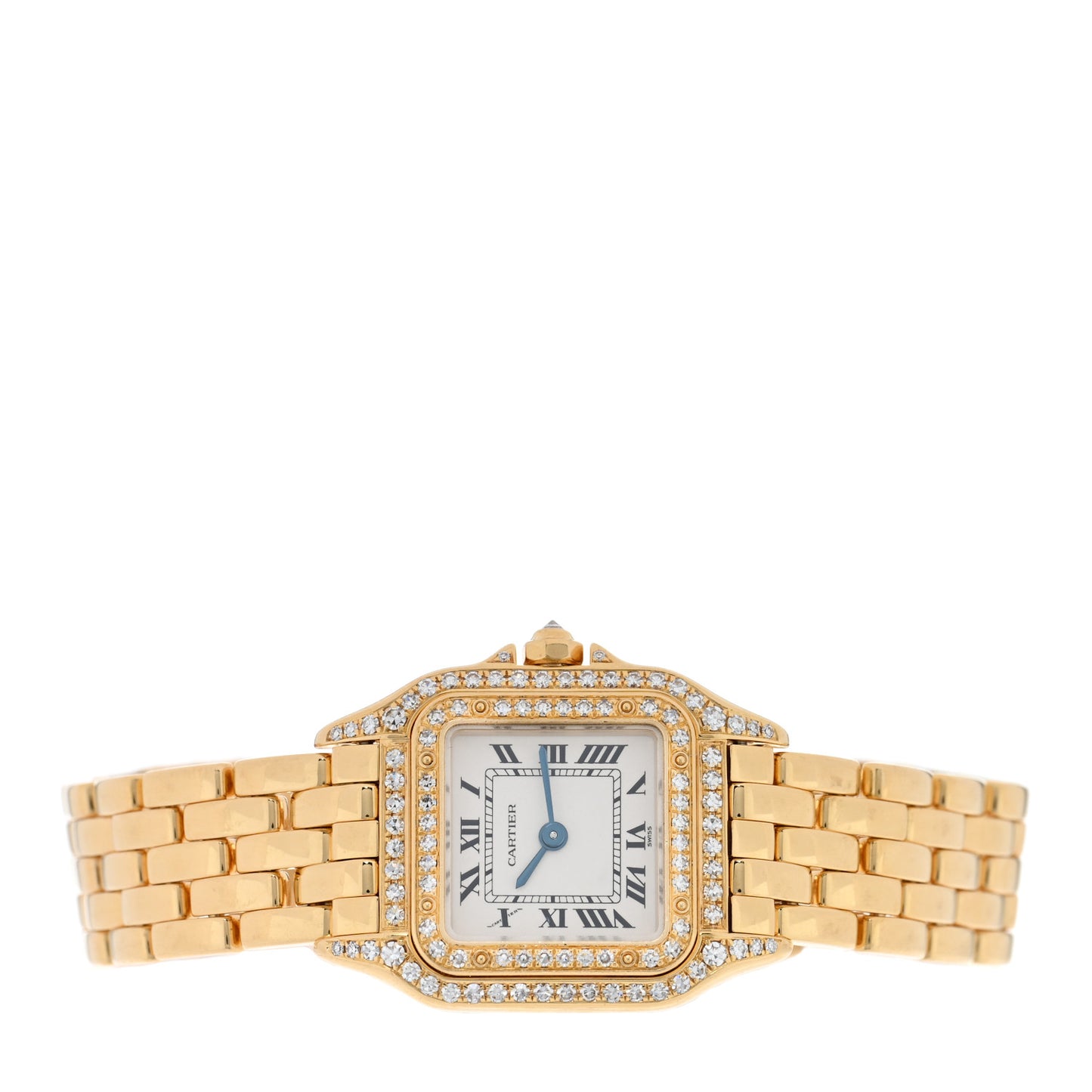 18K Yellow Gold Diamond 22mm Double Row Panthere Quartz Watch