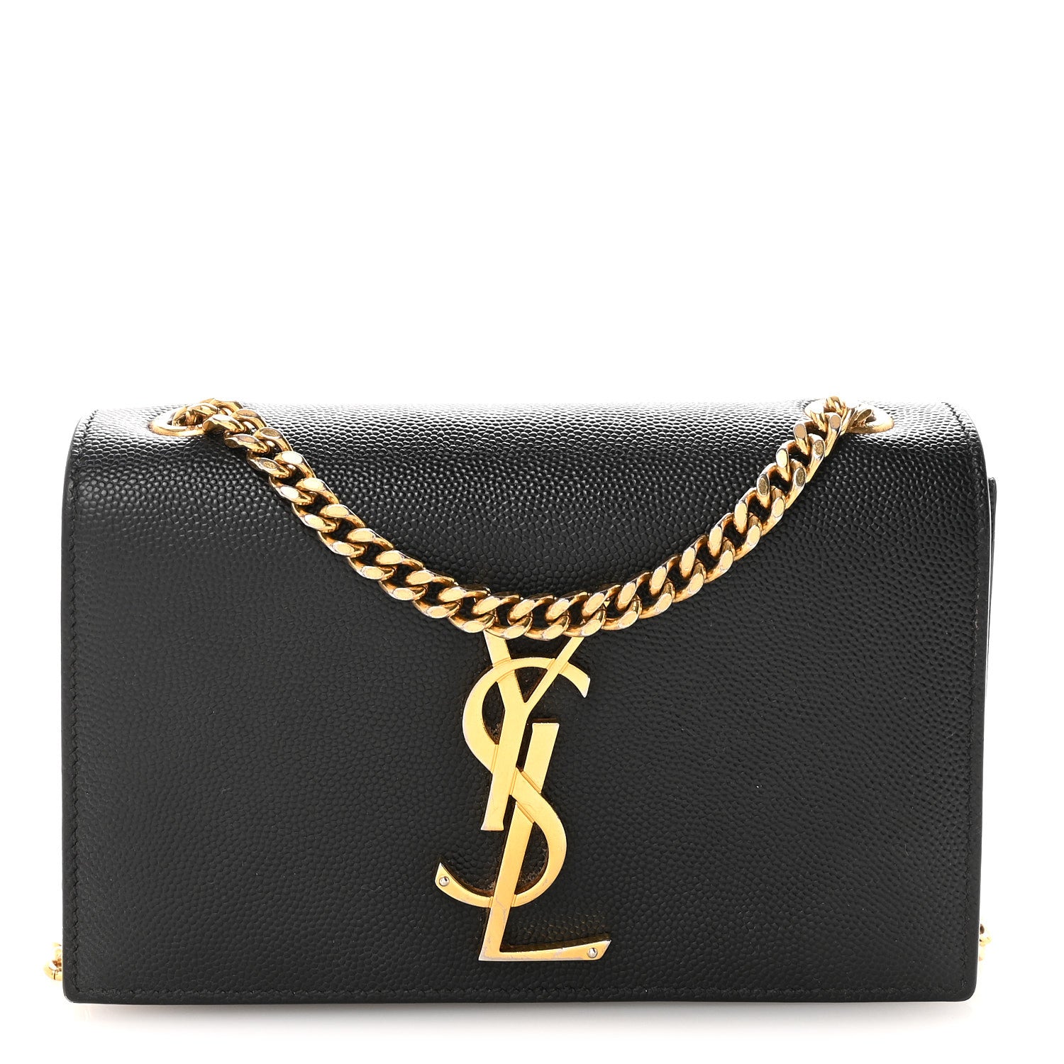 Saint Laurent Grain De Poudre Small Monogram Kate Satchel Black 1 of 9