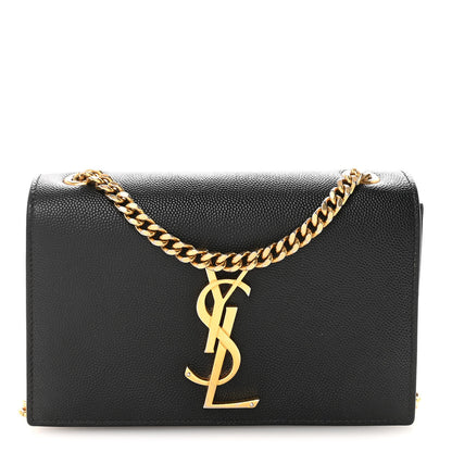 Saint Laurent Grain De Poudre Small Monogram Kate Satchel Black 1 of 9