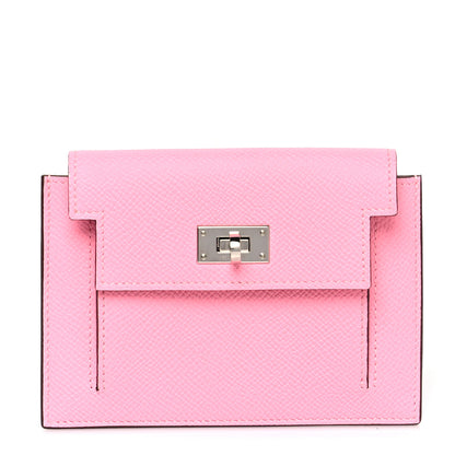 Hermes Epsom Kelly Pocket Compact Wallet Rose Confetti 1 of 8