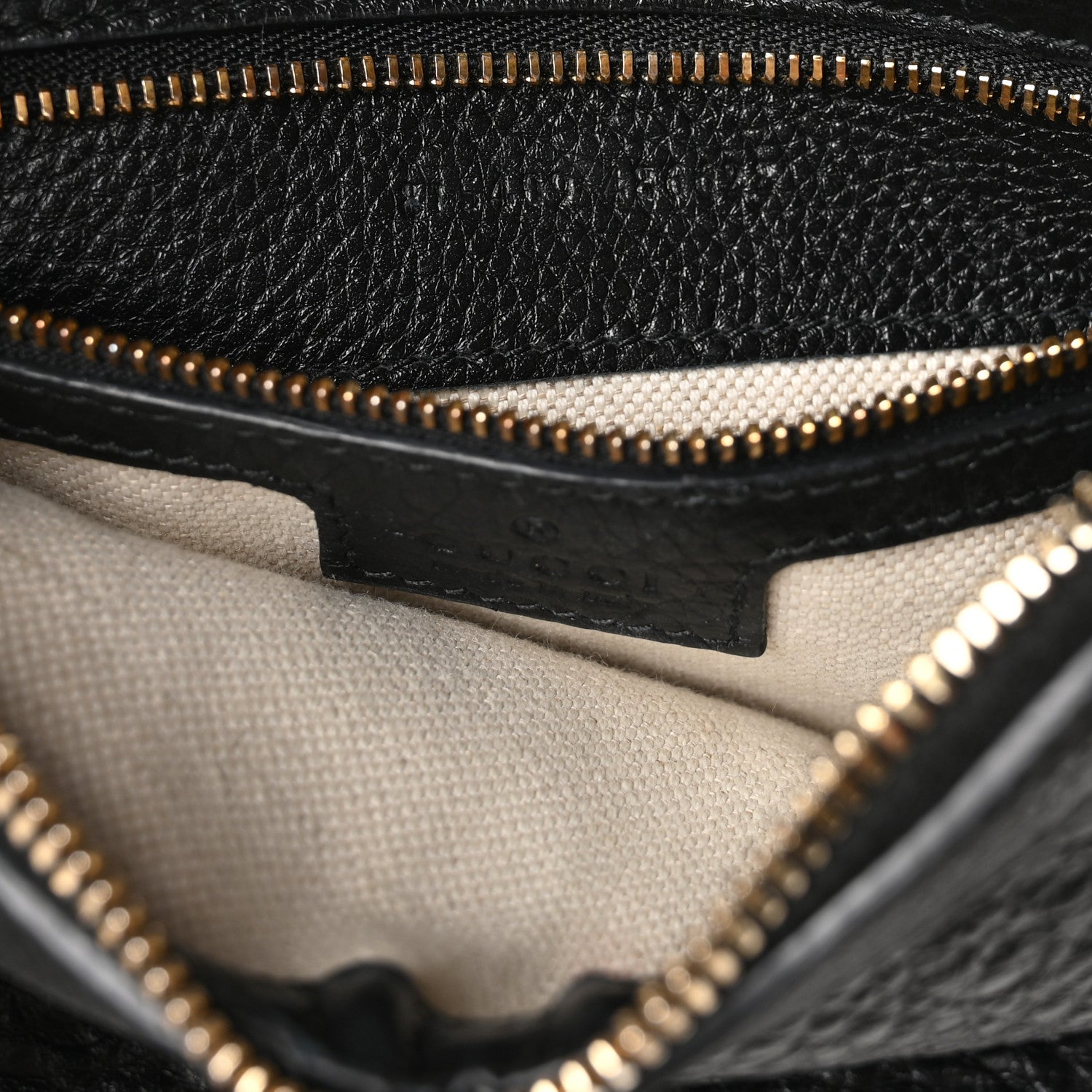 Gucci GG Grainy Calfskin Emblem Small Half Moon Shoulder Bag Black 7 of 11
