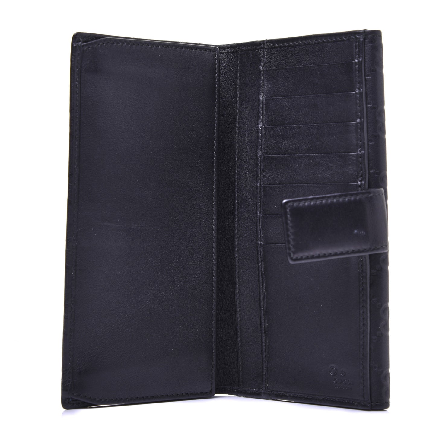 Guccissima Punch Continental Flap Wallet Black