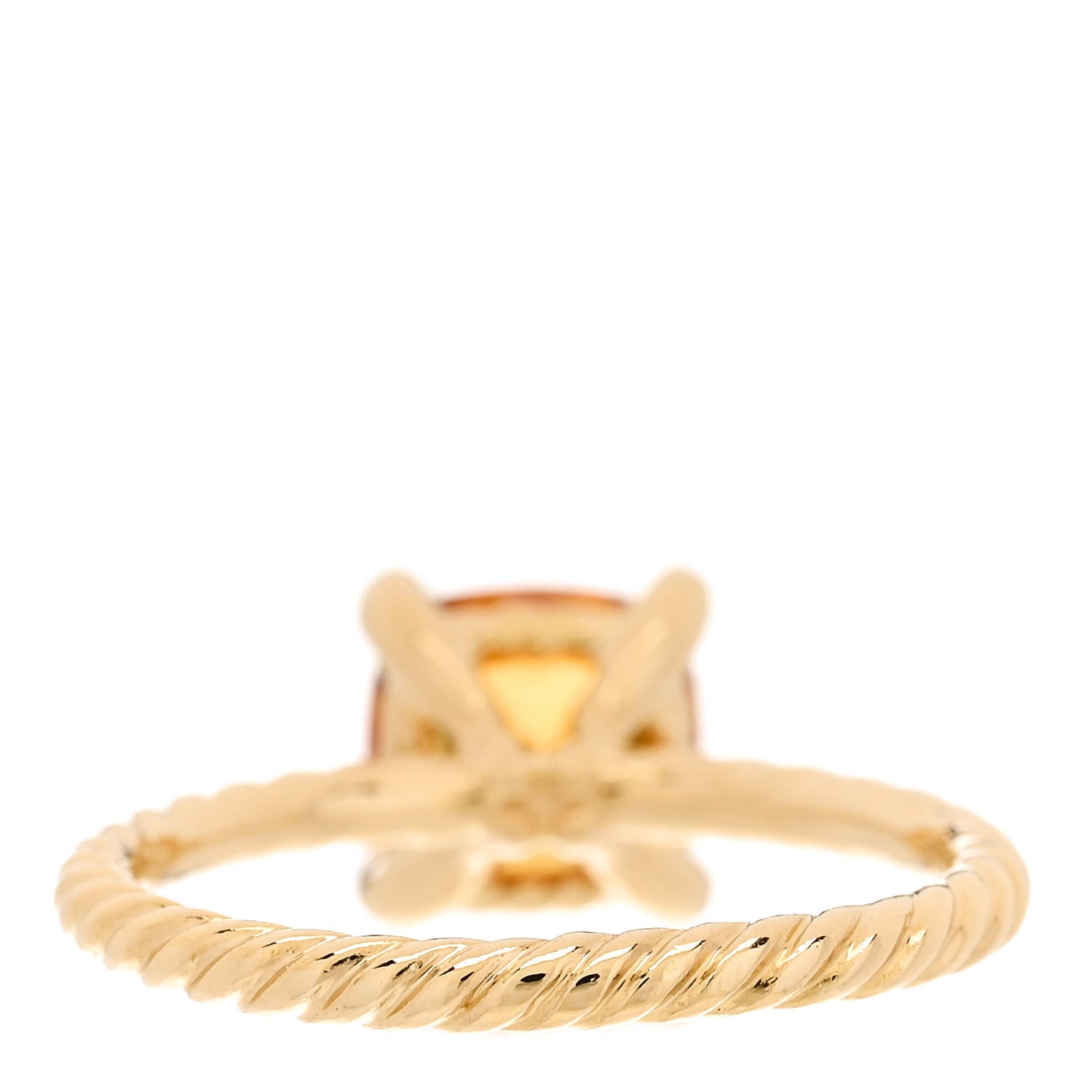 David Yurman 18K Yellow Gold Diamond Citrine 7mm Chatelaine Ring 50 5.5 4 of 5