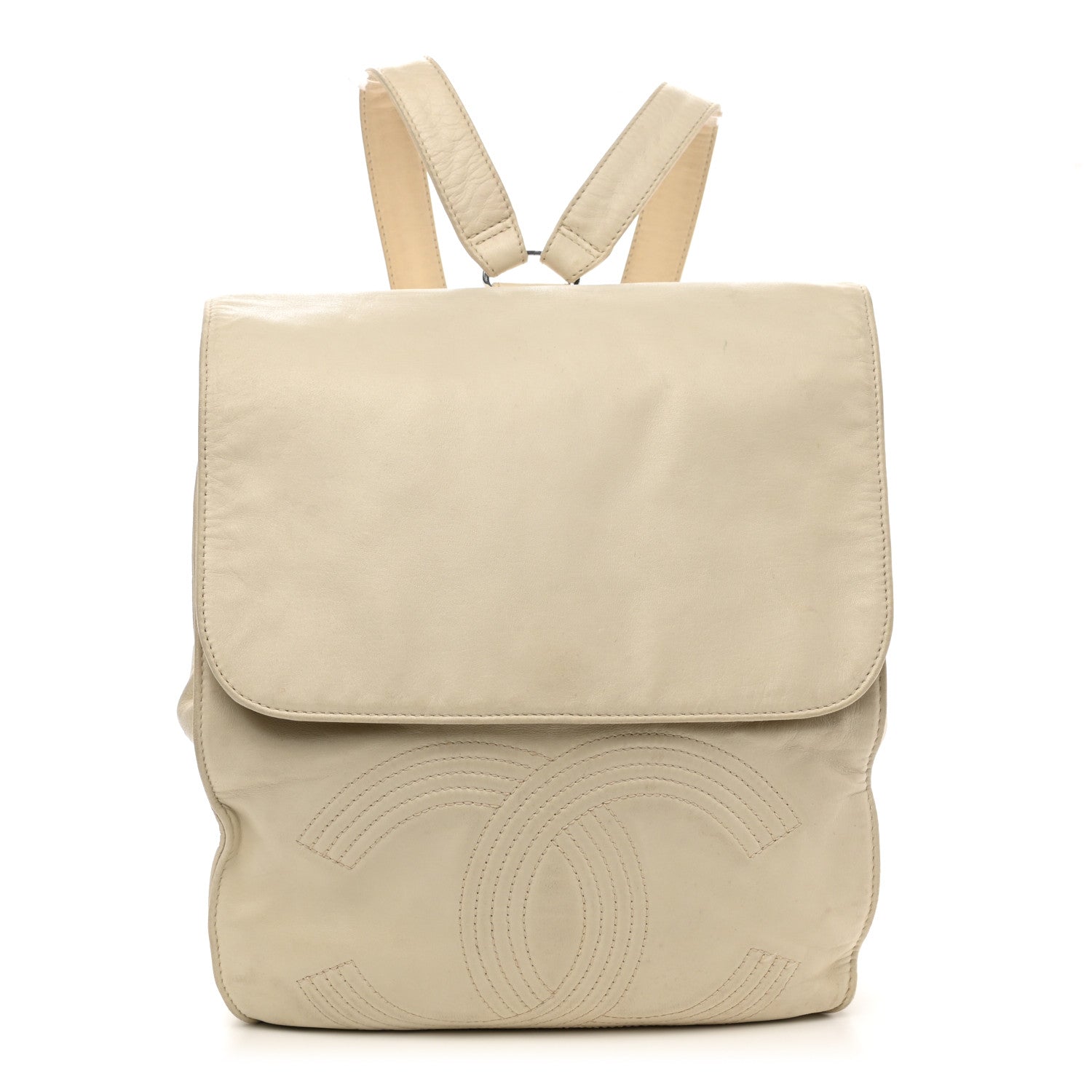 Chanel Lambskin CC Flap Backpack White 1 of 19