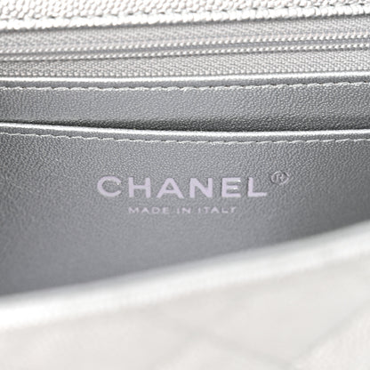 Chanel Metallic Caviar Quilted Mini Top Handle Rectangular Flap Silver 6 of 10