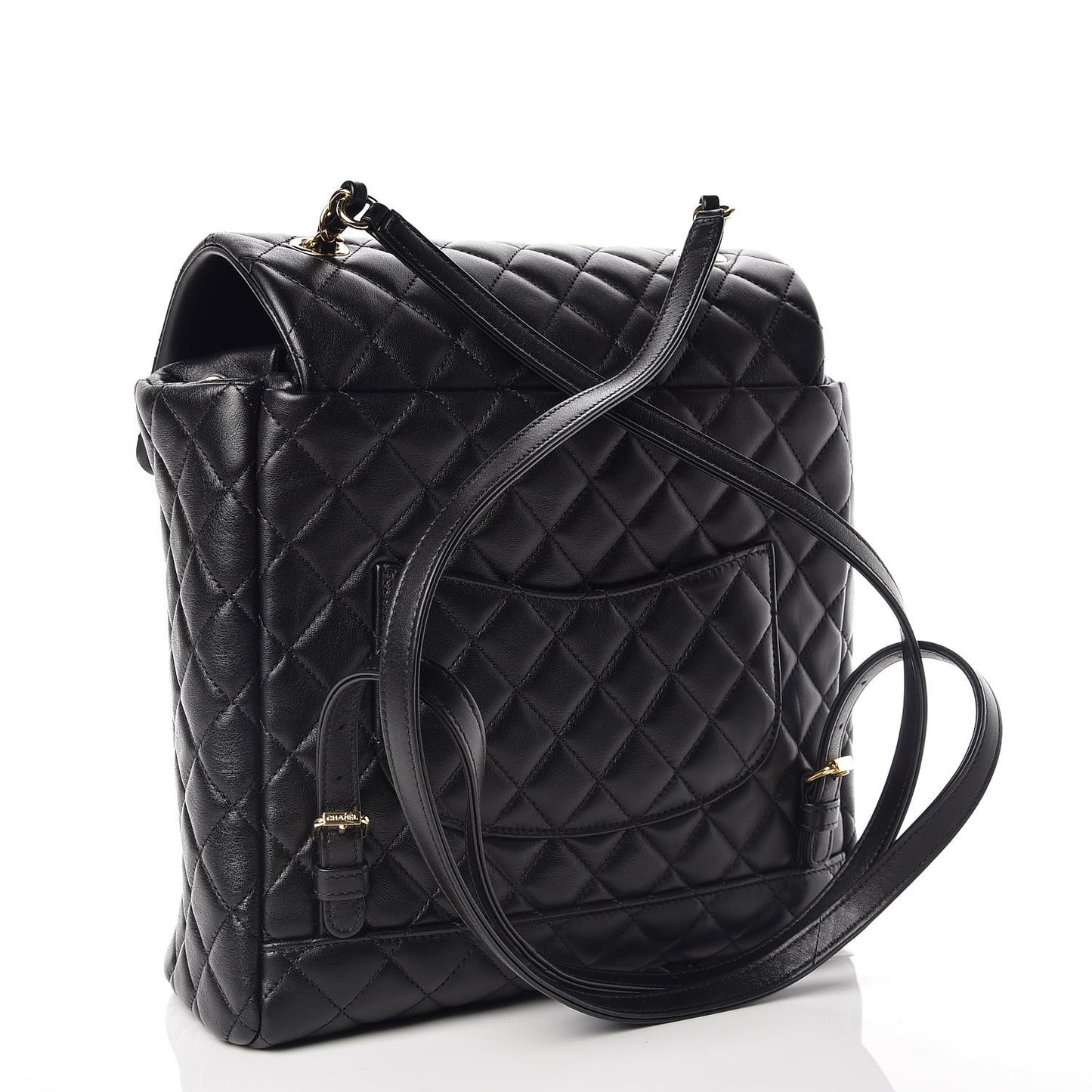 Lambskin Quilted Large Urban Spirit Backpack Black