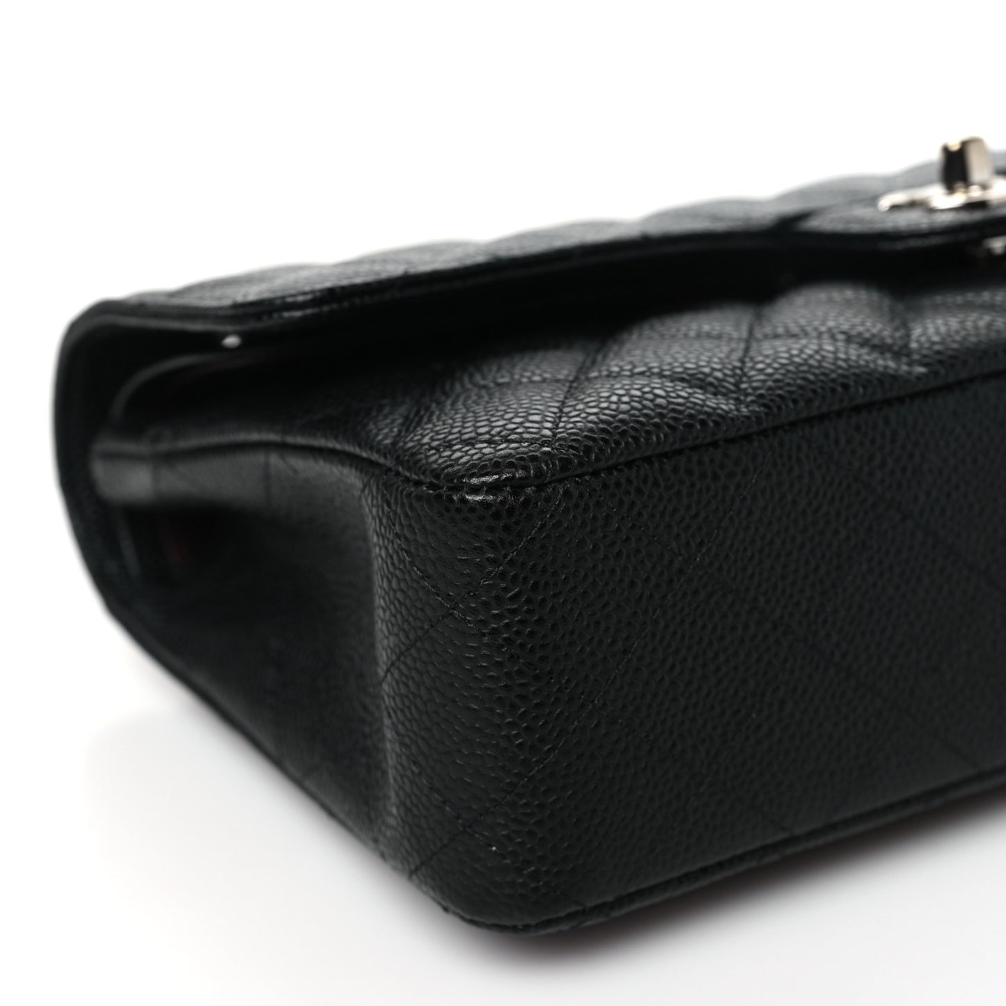 Caviar Quilted Medium Double Flap Black