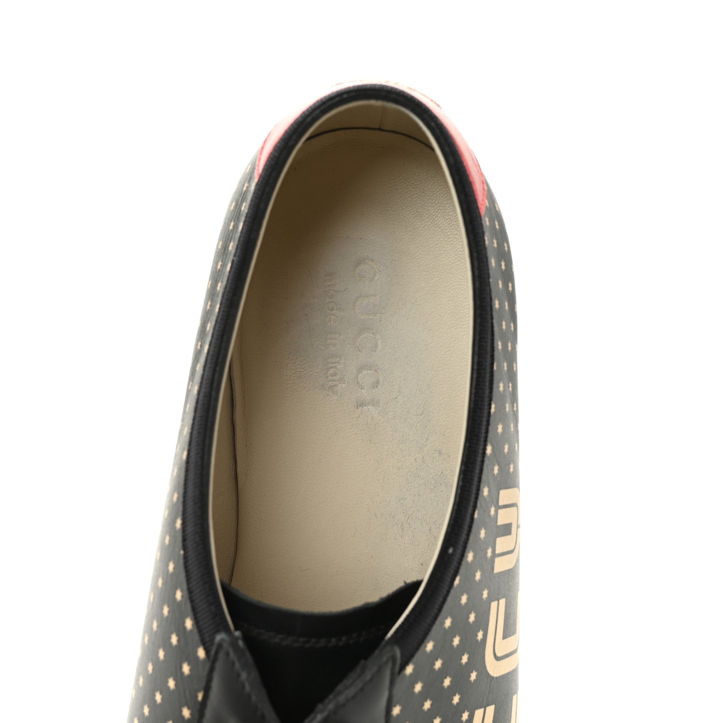X SEGA Calfskin GUCCY Stars Mens Falacer Sneakers 12 Black