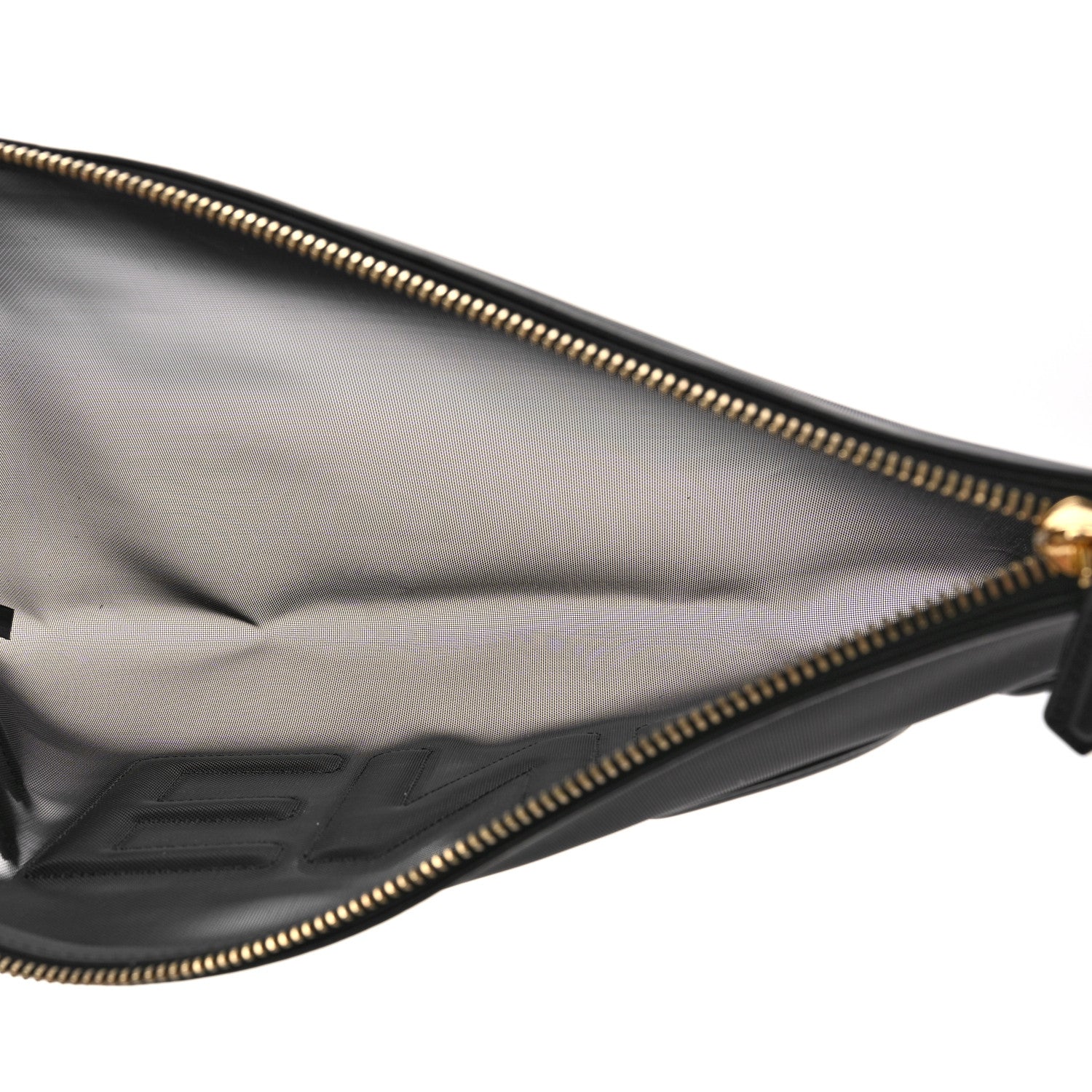 Fendi Mesh Vitello King Logo Embroidered Large Flat Pouch Black 5 of 8