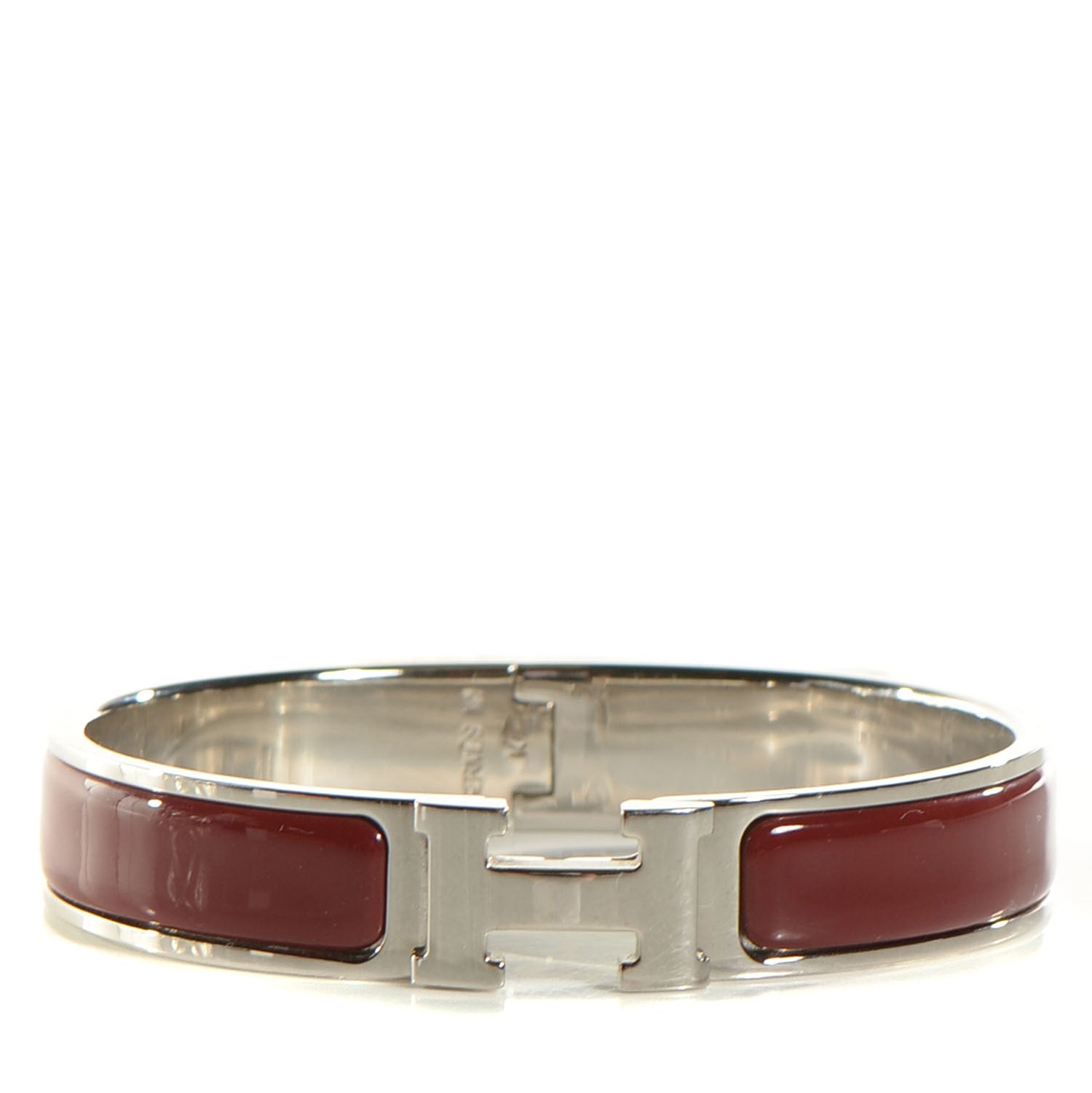 Hermes Enamel Narrow Clic Clac H Bracelet GM Bourgogne 1 of 6