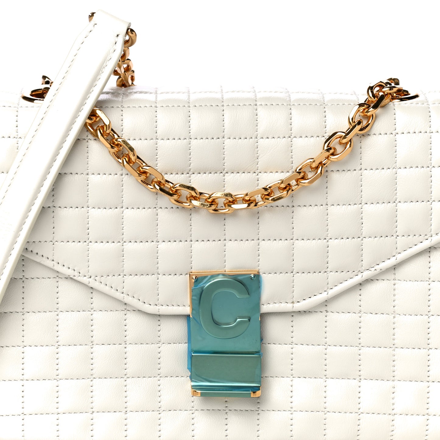 Calfskin Quilted Medium C Bag White