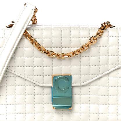 Celine Calfskin Quilted Medium C Bag White 12 of 14