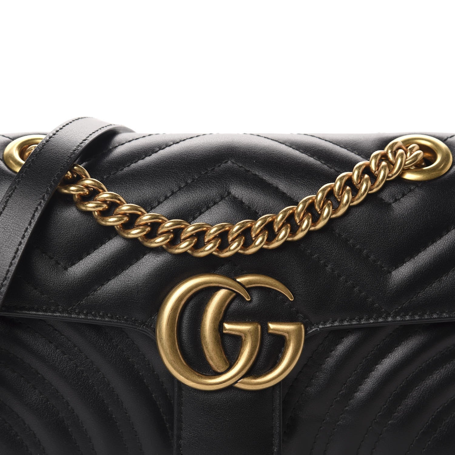 Gucci Calfskin Matelasse Mini GG Marmont Shoulder Bag Black 10 of 10
