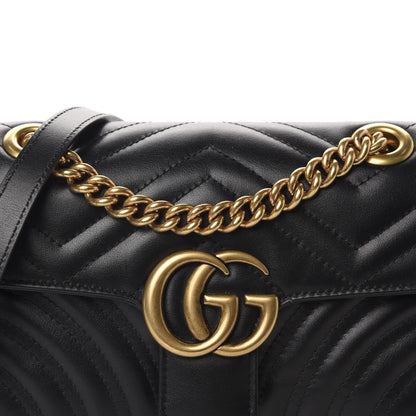 Gucci Calfskin Matelasse Mini GG Marmont Shoulder Bag Black 10 of 10