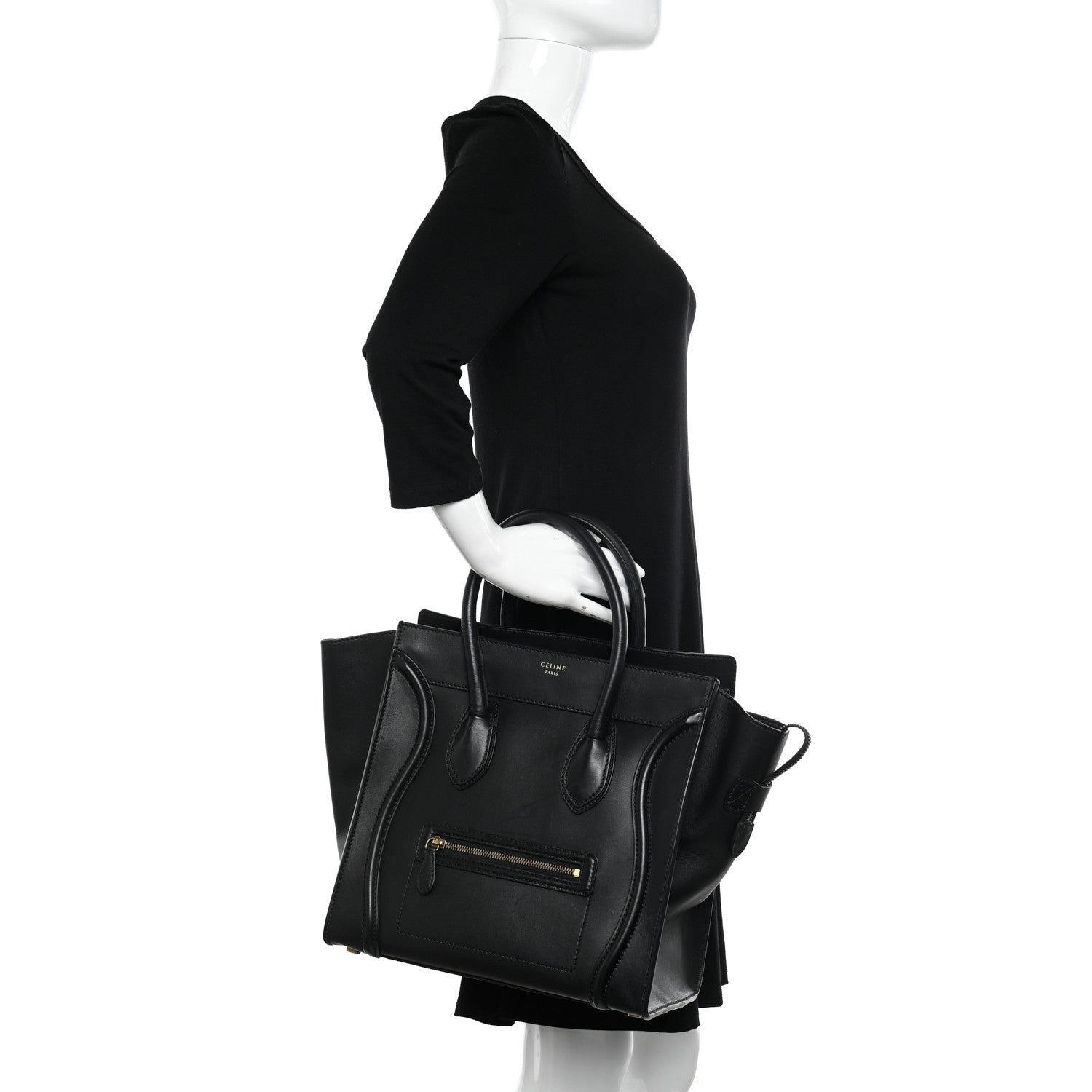 Celine Smooth Calfskin Mini Luggage Black 2 of 14