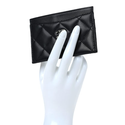 Chanel Lambskin Glitter Quilted Card Holder Black 2 of 7
