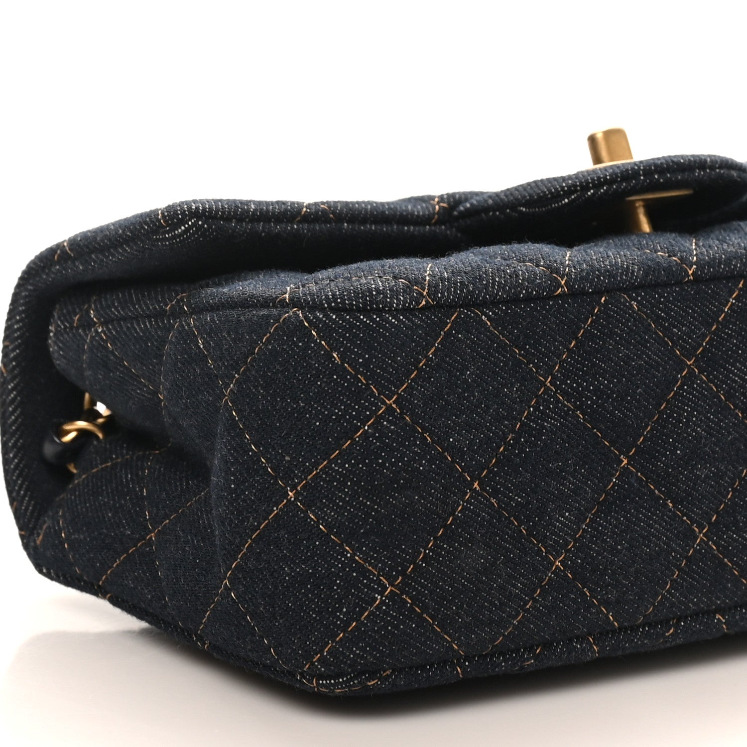 Chanel Denim Quilted Mini Rectangular Flap Dark Blue 9 of 11