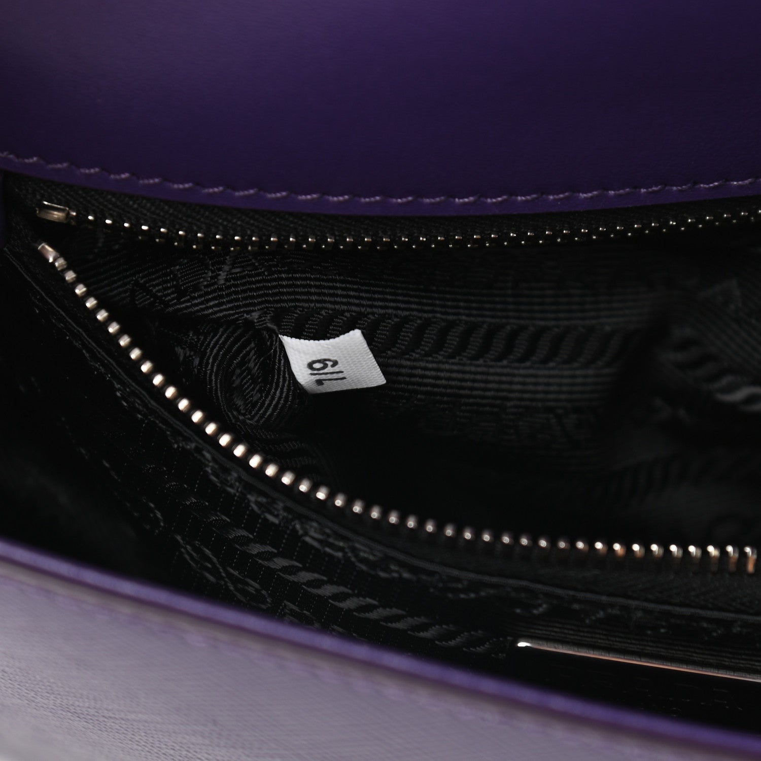 Prada Saffiano Vernice Flap Chain Crossbody Bag Viola 9 of 9