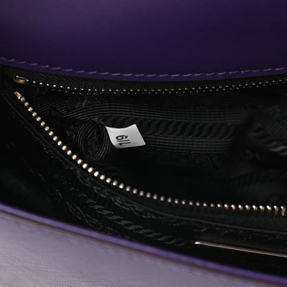 Prada Saffiano Vernice Flap Chain Crossbody Bag Viola 9 of 9