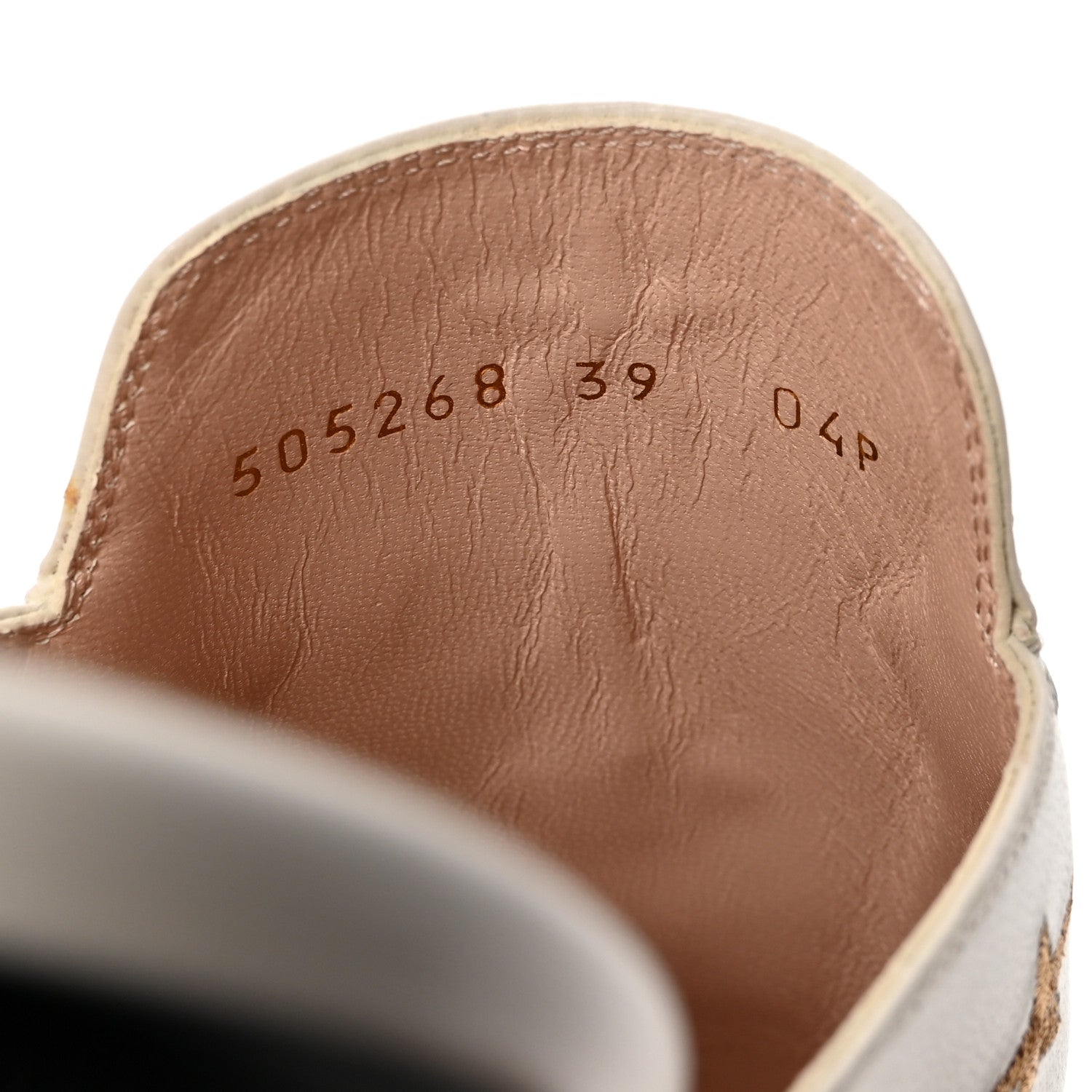 Gucci Goatskin Bee Star Embroidered Womens Princetown Slippers 39 Mystic White 9 of 10