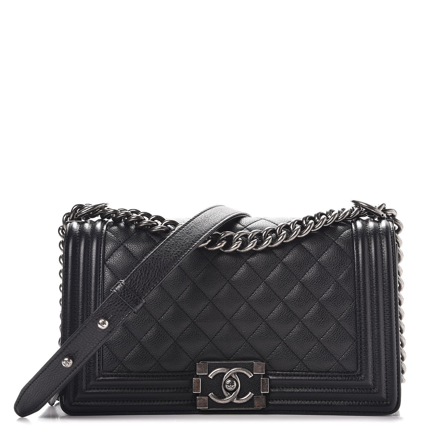 Chanel Calfskin Quilted Medium Boy Flap Black 1 of 8