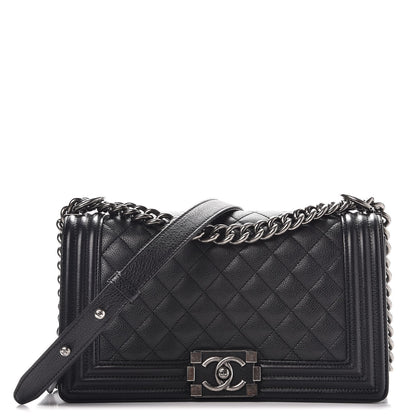 Chanel Calfskin Quilted Medium Boy Flap Black 1 of 8