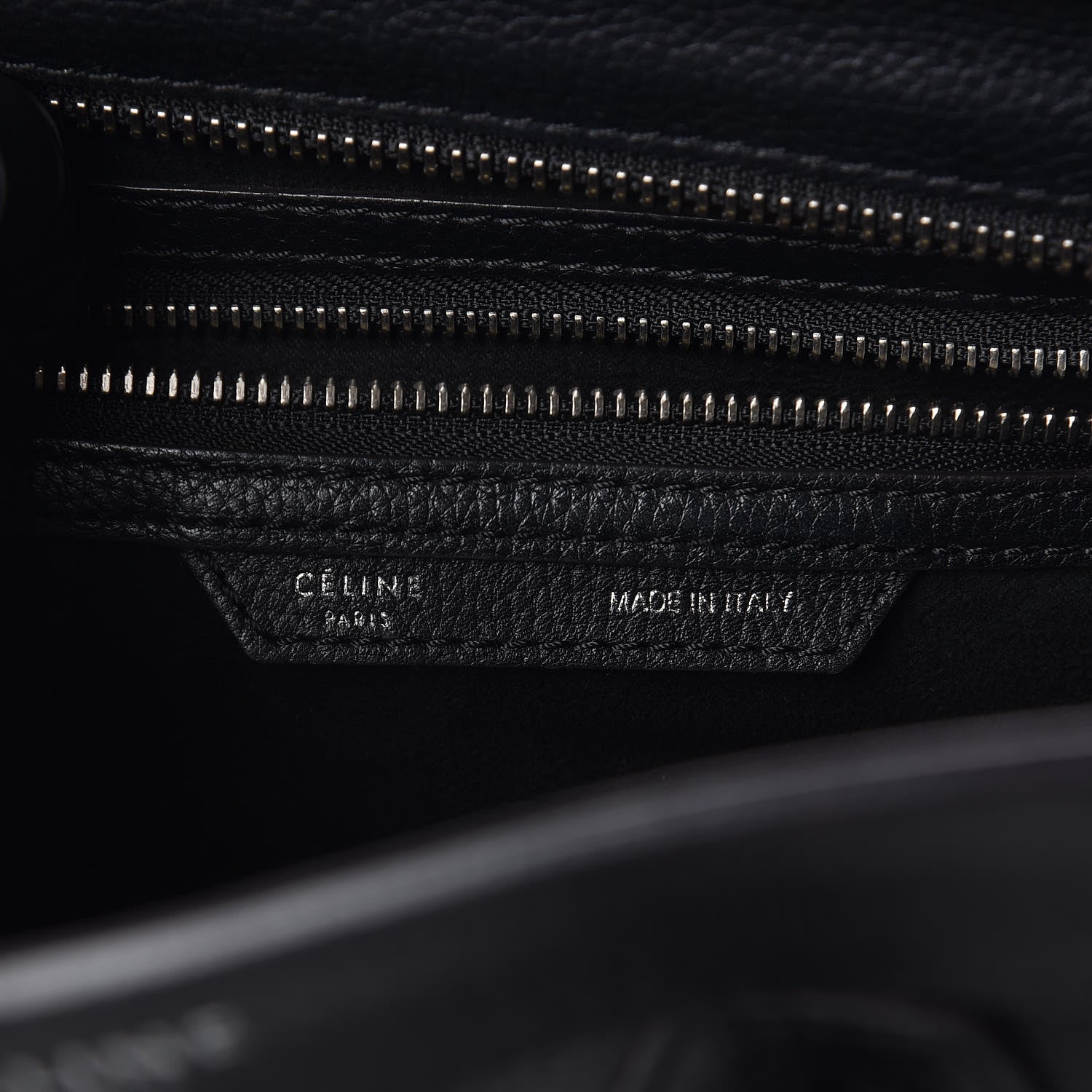Celine Drummed Calfskin Micro Luggage Black 6 of 9